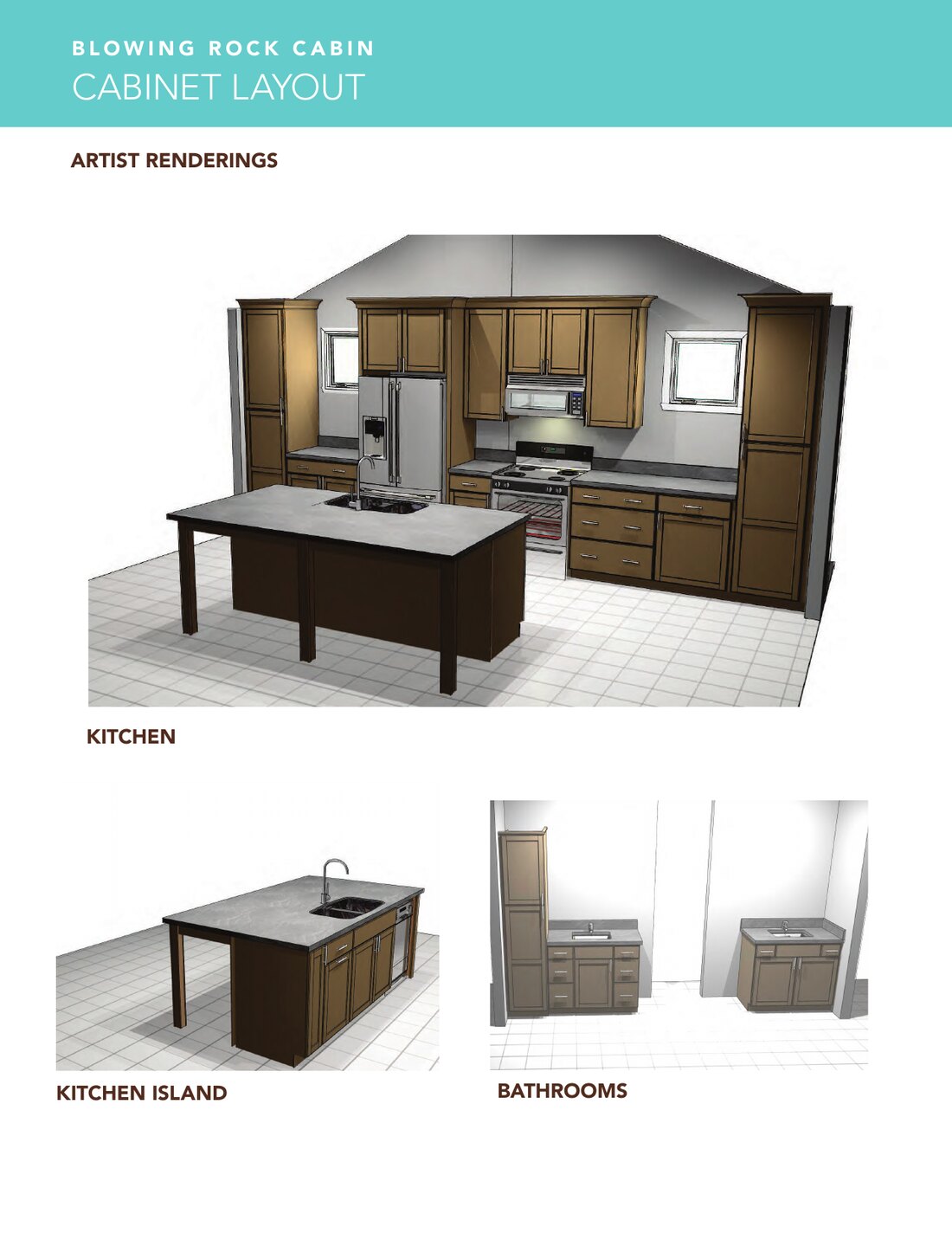 Cabinet layout renderings